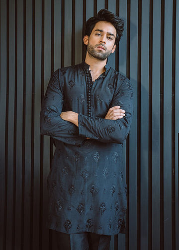 Celebrity Designer Embroidered Work Men's Kurta with Pajama