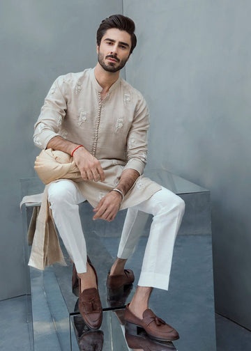 Floral Motifs Embroidered Work Men's Kurta with Pajama