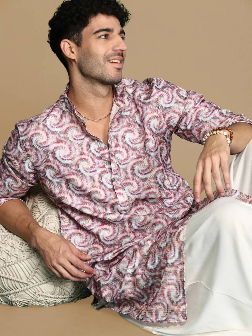 Lavender Trendy Printed Kurta With Pajama